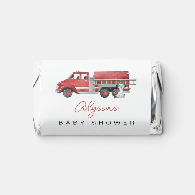 Firetruck Firefighter Baby Shower Hershey's Miniatures (Front)