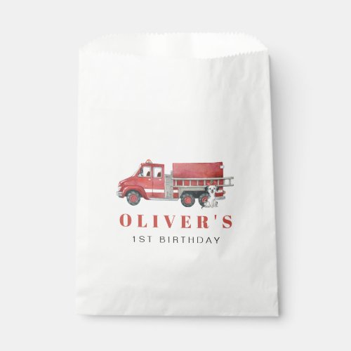 Firetruck Firefighter Birthday Party Favor Bags