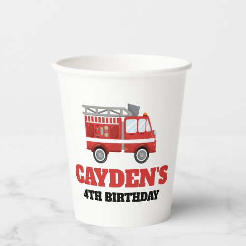 Firetruck Firefighter Birthday Party Napkins Paper Cups