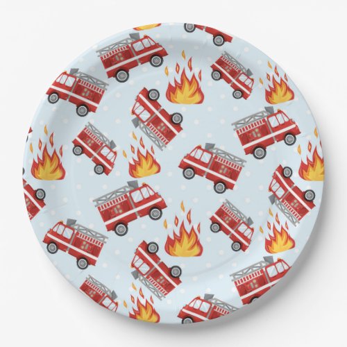 Firetruck Firefighter Birthday Party Paper Plates