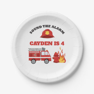 Firetruck Firefighter Birthday Party Paper Plates
