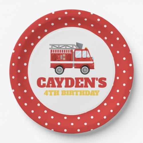 Firetruck Firefighter Birthday Party Paper Plates