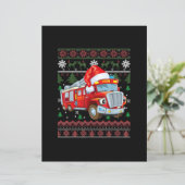 Firetruck Firefighter Christmas Cute Boy Santa Hat (Standing Front)