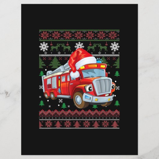Firetruck Firefighter Christmas Cute Boy Santa Hat (Front)