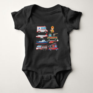 Firetruck Firefighter Pilot Helicopter Paramedic Baby Bodysuit