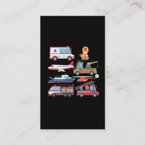 Firetruck Firefighter Pilot Helicopter Paramedic Business Card