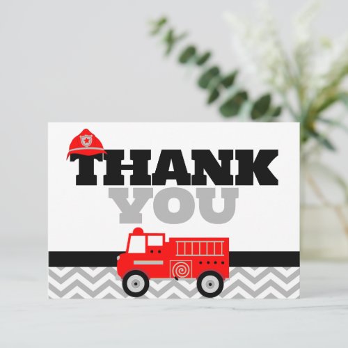 Firetruck Folding Thank You Cards