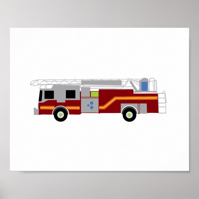 Firetruck Hero Emergency Vehicle Poster (Front)