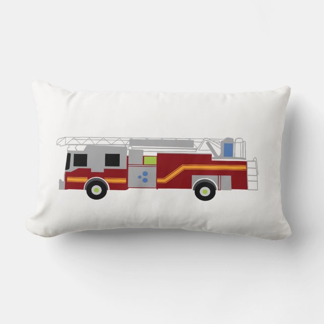 Firetruck Hero Emergency Vehicle Throw Pillow (Front)