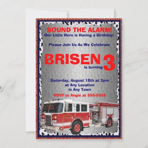 Firetruck Invitation