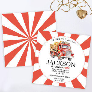 Firetruck invitation Fire truck birthday party