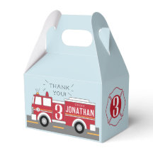 Firetruck kids favor box