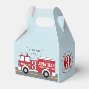 Firetruck kids favor box