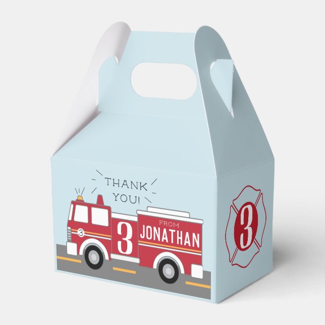 Firetruck kids favor box (Front Side)