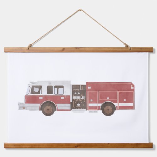 Firetruck Kids Room Decor Hanging Tapestry