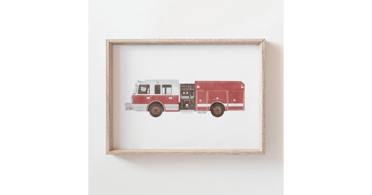 Firetruck Kids Room Poster | Zazzle