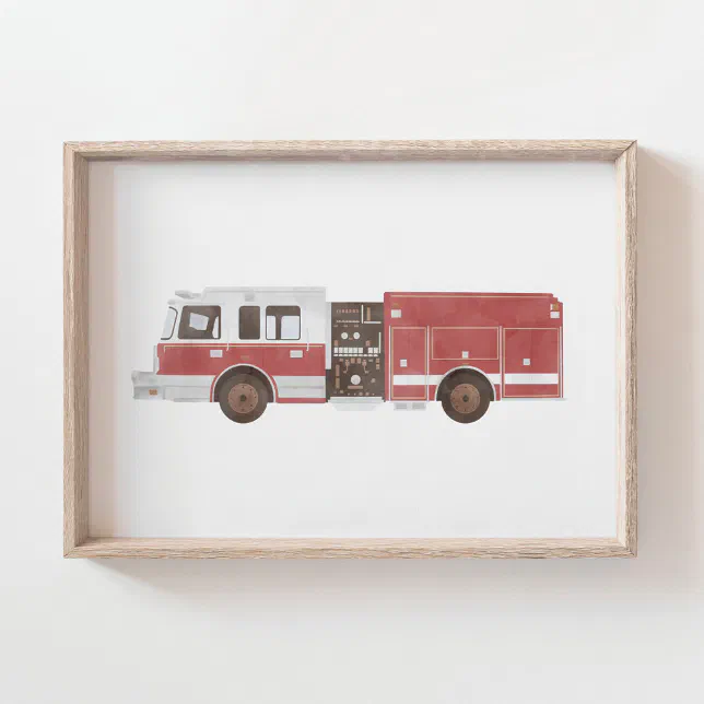 Firetruck Kids Room Poster | Zazzle