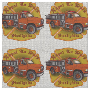 Firetruck Loyal To Duty Firefighter Fabric