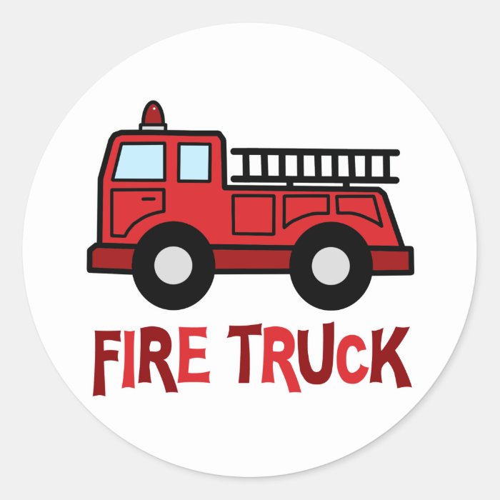 Firetruck Round Stickers