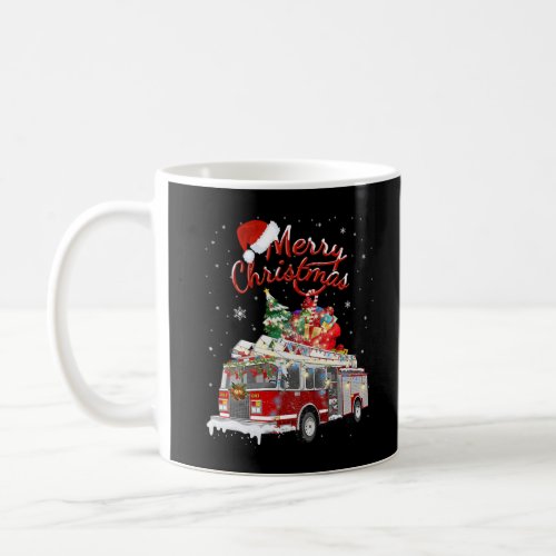 Firetruck Santa Sleigh Fireman Christmas Firefight Coffee Mug