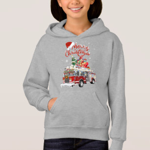 Firetruck Santa Sleigh Fireman Christmas Firefight Hoodie