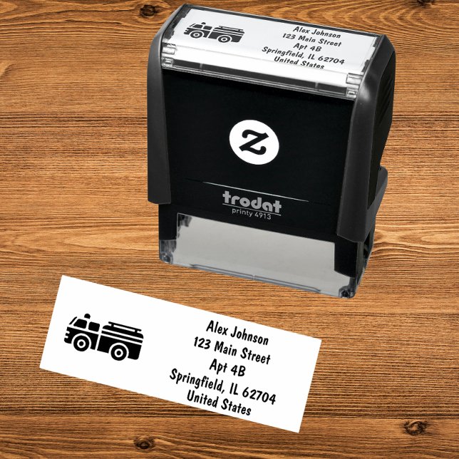 Firetruck Silhouette Address Self-inking Stamp (Creator Uploaded)