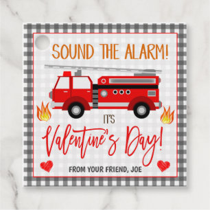 Firetruck Valentine's Gift Tag