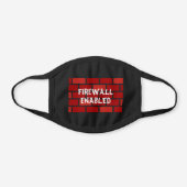 Firewall Enabled Computer Themed Black Cotton Face Mask (Front)