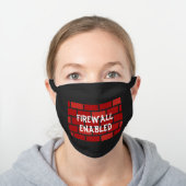 Firewall Enabled Computer Themed Black Cotton Face Mask (Worn)