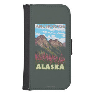 Fireweed & Mountains - Anchorage, Alaska Samsung S4 Wallet Case