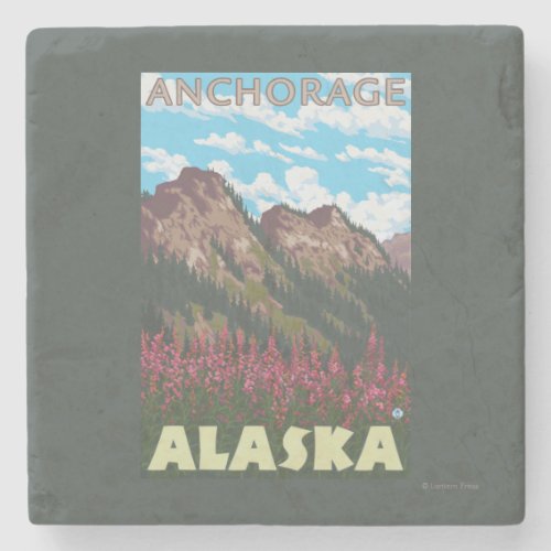 Fireweed  Mountains _ Anchorage Alaska Stone Coaster