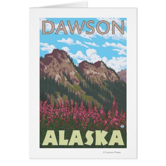 Fireweed & Mountains - Dawson, Alaska Cards (Front)