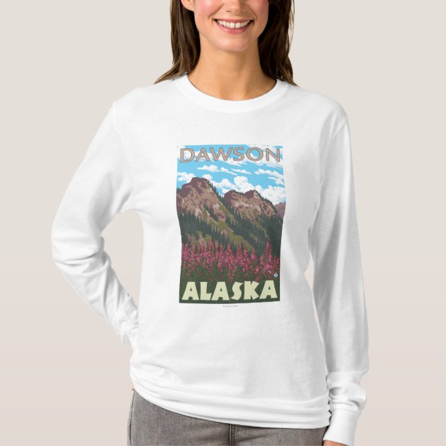 Fireweed & Mountains - Dawson, Alaska T-Shirt (Front)