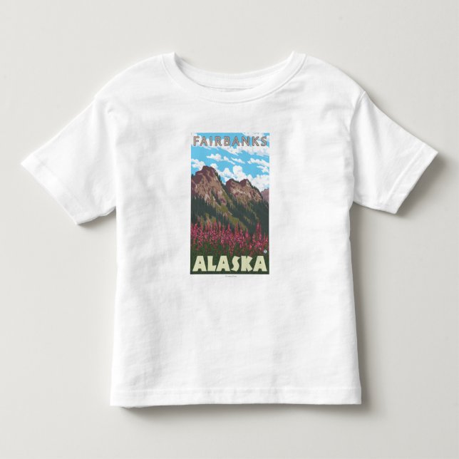 Fireweed & Mountains - Fairbanks, Alaska Toddler T-shirt (Front)