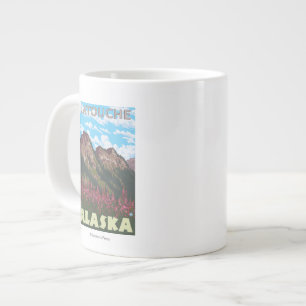 Fireweed & Mountains - Latouche, Alaska Giant Coffee Mug