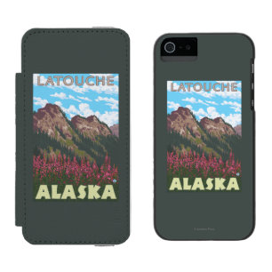 Fireweed & Mountains - Latouche, Alaska iPhone SE/5/5s Wallet Case