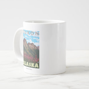 Fireweed & Mountains - Yukon, Alaska Large Coffee Mug