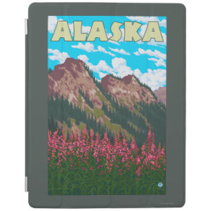 Fireweed with Mountains Vintage Travel Poster iPad Smart Cover