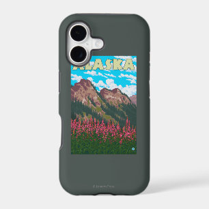 Fireweed with Mountains Vintage Travel Poster iPhone 17 Case