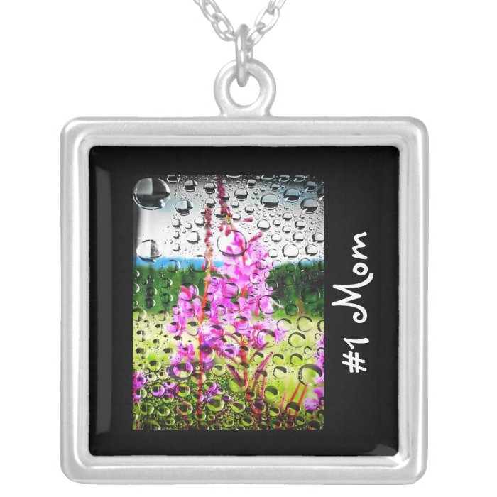 Fireweed With Water Texture; Happy Mother's Day Pendant