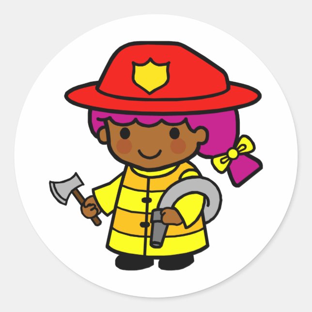 Firewoman Classic Round Sticker (Front)