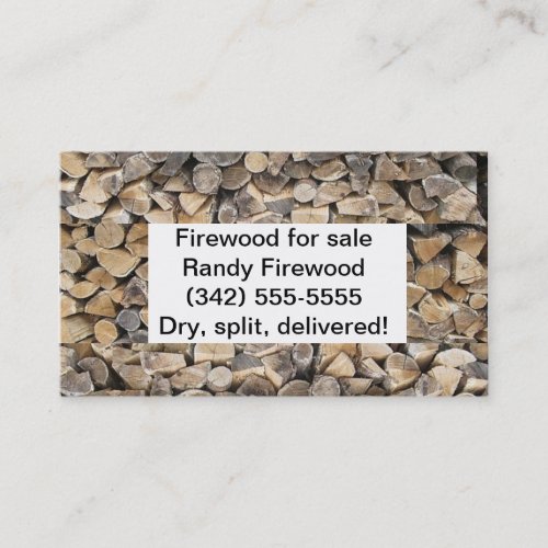 Firewood business card