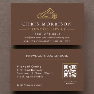 Firewood Delivery QR Code Business Card