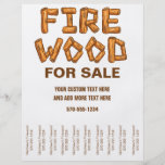 Firewood Fire Wood for Sale Flyer Tear Off Strips<br><div class="desc">Get the word out about your firewood business with these eye-catching flyers. They feature the words FIRE WOOD spelled out in wood log style letters. The simple brown and white color scheme will help give your business a professional look. Perfect for hanging up in coffee shops, community centers and on...</div>