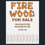 Firewood Fire Wood for Sale Flyer Tear Off Strips<br><div class="desc">Get the word out about your firewood business with these eye-catching flyers. They feature the words FIRE WOOD spelled out in wood log style letters. The simple brown and white color scheme will help give your business a professional look. Perfect for hanging up in coffee shops, community centers and on...</div>