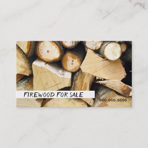 Firewood For Sale Campfire Bonfire Lumber Business Card