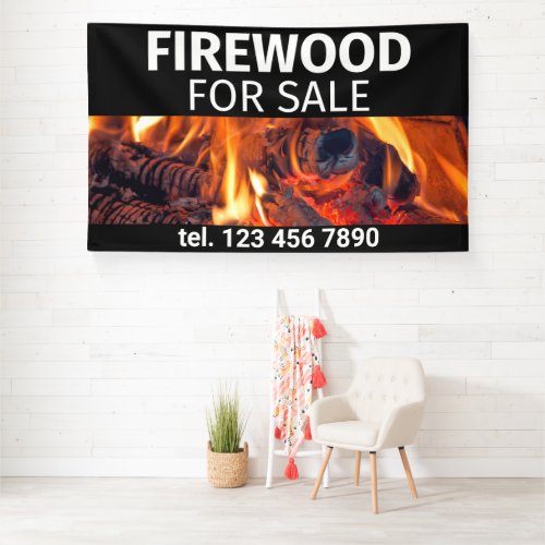 Firewood For Sale Professional Business Fire  Banner