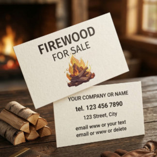 Firewood For Sale Professional Small Business Card
