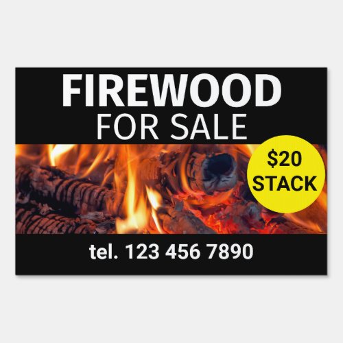 Firewood For Sale Professional Small Business  Sign