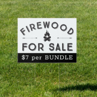 Firewood For Sale Small Business Yard Sign